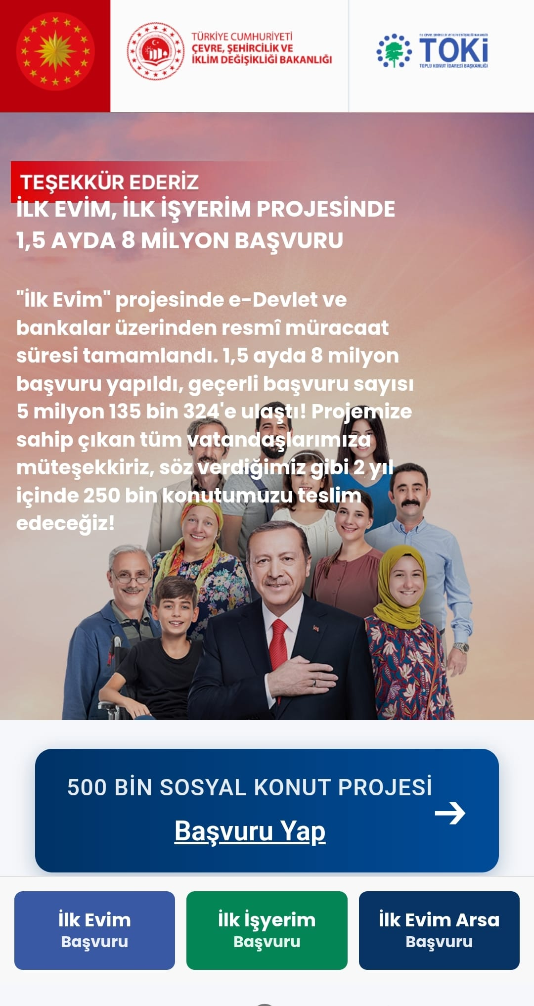 İlk Evim İlk İşyerim Projesi - TOKİ Duyurusu